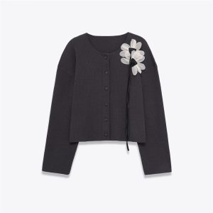 Women's Round Neck Knitted Jacket