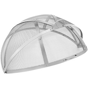 Firepit Spark Screen Lid, 40" Diameter, Outdoor Firepit Ring Cover Round Accessories, Fire Pit Metal Cover, Easy-Opening Stainless Steel Fire Ring Covers For Outdoor Patio Fire Pits Backyard
