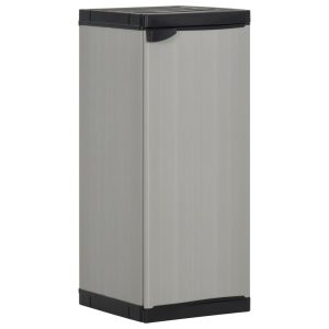 Garden Storage Cabinet with 1 Shelf Grey and Black 35x40x85 cm