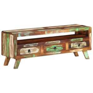 TV cabinet, multicoloured, 110x, reclaimed wood, solid