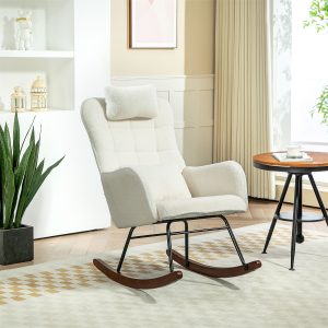 Nursery Rocking Chair with Headrest