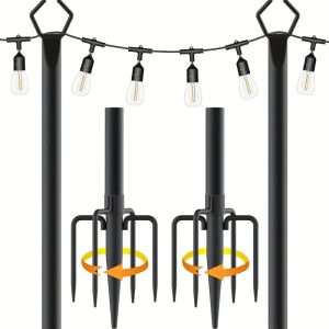 Metal Outdoor Decorative String Light Poles Are Suitable For Gardens, Courtyards, Weddings, And Other Occasions.