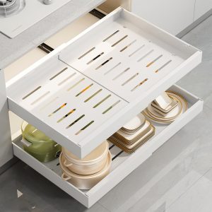 Punch-free Retractable Cabinet Pull-type Storage Rack