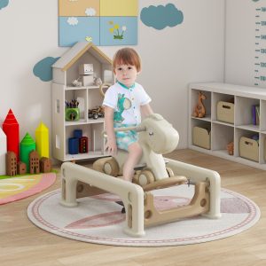 1 Rocking Horse for Toddlers 1-6 Years with Detachable Balance Board