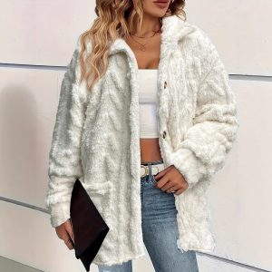 Casual Plush Long Sleeve Lapel Fashion Jacket