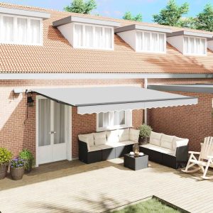 awning in anthracite, 5 x 3 m, metal