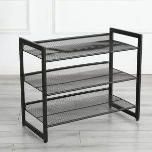 3-Tier Adjustable Shoe Rack, Freestanding Shoe Storage Organizer With Storage Shelves Suitable For Front Door Entrance, Entryway