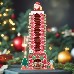 Cross-border Wooden Santa Claus Advent Calendar 24-day Detachable Countdown Display Christmas Decoration