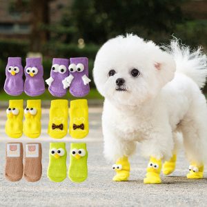 Dog All-season Universal Socks, Cute Big Eyes, Adorable Pet Cartoon Knitted Cat Anti-slip And Warm Dog Cotton Socks