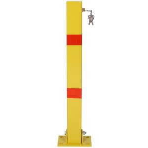 Parking Bollard,pole Barrier With Lock ,car Parking Protection Posts,home Garage Street Decor ,parking Barrier Square Yellow