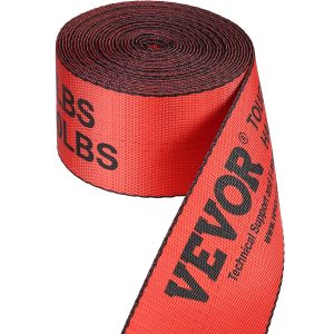 Winch Straps, 4' X 30', 6000 Lbs Load Capacity, 18000 Lbs Breaking Strength, Truck Straps With Flat Hook, Flatbed Tie Downs Cargo Control For Trailers, Farms, Rescues, Tree Saver, Red (10 Pack)