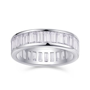 Heartbeat Notes - A Wedding Ring Set With Top-quality Square Moissanite S925 Silver And Platinum-plated Diamond. The Ring Can Be Inspected With A Diamond Pen