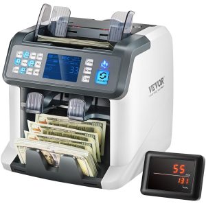 Money Counter Machine, Bill Counter With Mixed Denomination, 2CIS, SN, UV, IR, MG, DD Counterfeit Detection, Multi Currency, Value Counting Cash Counter And Sorter, Printer Enabled