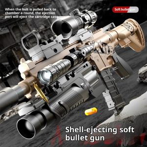 Children's Toy With Manual Bolt Throwing Shell Soft Bullet Gun