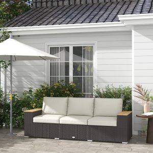 3-Seat Outdoor Patio Sofa with Cushions