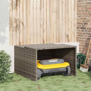 robotic lawnmower garage 86x90x52/57 cm poly rattan