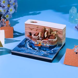 Handmade Gift Ornament Pirate Ship Paper-cut Calendar