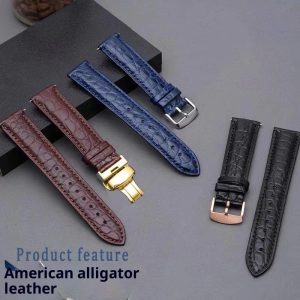 American Round Pattern Leather Strap Genuine Leather Premium Brand