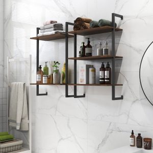 3 Tier And 2 Tier Bathroom Shelves Metal, Wood Hanging Storage Bookshelf