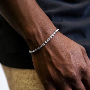 New Men's Cuban Chain Bracelet Set