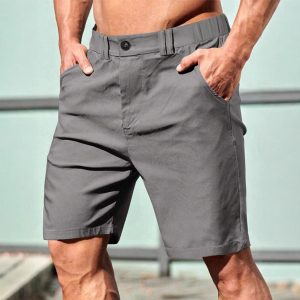 Men's British Style Suit Work Casual Straight Shorts