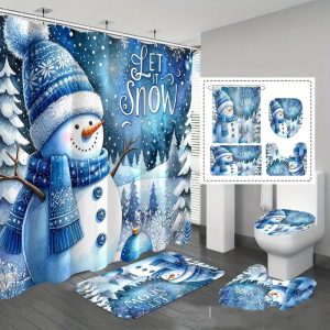 Printed Waterproof Polyester Bathroom Shower Curtain