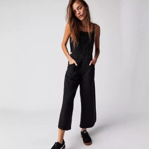 Women's Denim Jumpsuit With Straps