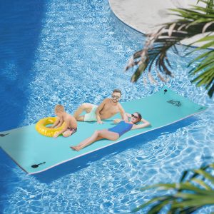 17' x 5' Floating Water Mat, 3-Layer Swimming Pool Float Ultimate Super-Sized Portable Foam Raft, Thick and Durable Water Activities Mat for Lake, Oceans