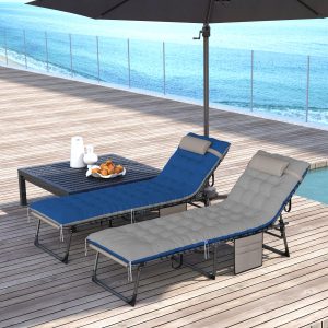 Outdoor Chaise Lounge Chair Set of 2
