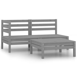 3-piece garden lounge set, solid pine wood