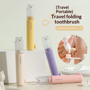 2-in-1 Travel Folding Toothbrush And Toothpaste Storage, Portable Multifunctional For Business Trips