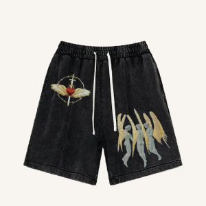 Men's Vintage Washed Loose Drawstring Shorts