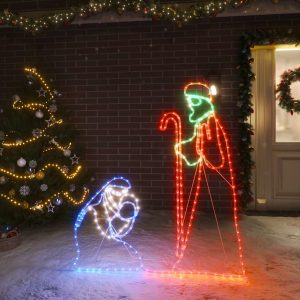 LED Silhouette Mary and Joseph 264 LEDs 40x55&