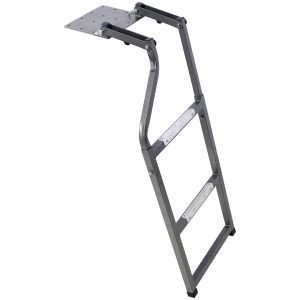 Pickup Truck Tailgate Ladder - Universal Fit, Stainless Steel Self Drilling Hex Screws For Easy Install, Durable Aluminum Step Grip Plates, And Sturdy Rubber Ladder Feet