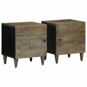 bedside tables, 2 pieces, 40x solid mango wood