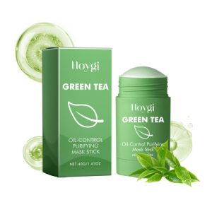 Hoygi Green Tea Cleansing Mask Stick, Face Cleanser Close Mouth Soft And Smooth Skin Moisturizing Pores Solid Mask Stick