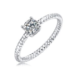 The Bond - Set With Top-quality Moissanite S925 Silver And Platinum-plated Diamond Wedding Ring Can Be Inspected With A Diamond Pen