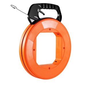 Fish Tape, 120-foot, 1/8-inch, Steel Wire Puller With Optimized Housing And Handle, Easy-to-Use Cable Puller Tool, Flexible Wire Fishing Tools For Walls And Electrical Conduit, Non-Conductive