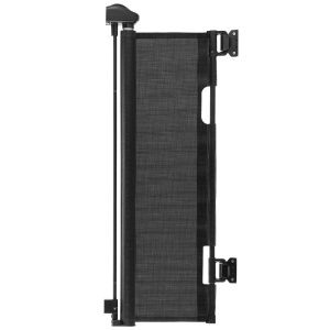 Retractable Baby Gate, Extends To 1430 Mm Wide, 795 Mm Tall, With Security Lock, Easy To Use, Walk Through Without Tripping, Mesh Dog Gate For Stairs, Hallways, Indoor/Outdoor, Black