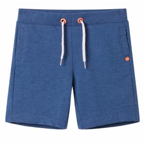 Children's shorts with drawstring, dark blue melange, size 104.