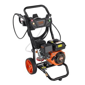Gas Pressure Washer, 3400 PSI 2.6 GPM, Gas Powered Pressure Washer 10L/min With Aluminum Pump, Spray Gun And Extension Wand, 5 Nozzle Set, For Cars, Fences, Homes, Driveways, Patios, Vertical