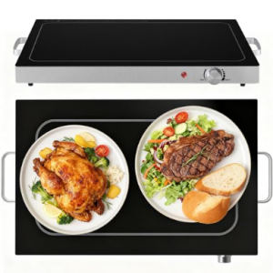 Electric Glass Top Food Warming Tray With Adjustable Temperature Control