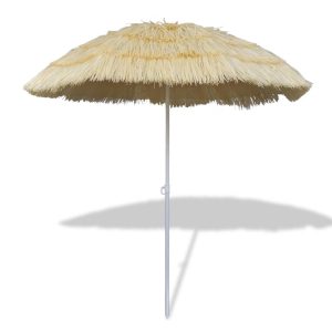 Hawaiian-style tilting beach umbrella