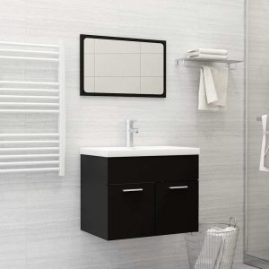 2-piece bathroom furniture set, wood-based material