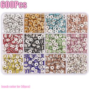 1Box 12Colors Rondelle Spacer Beads