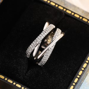 Double-layer X-shaped Adjustable Open Ring For Women