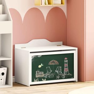 toy box with storage 73 x wooden material