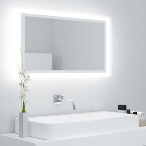 LED bathroom mirror 80x8, acrylic;   LED bathroom mirror Sonoma oak 80x8