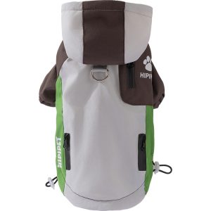 Waterproof Dog Outdoor Jacket With Hood & Multiple Pockets, Reflective Pet Hiking Coat With Leash Ring