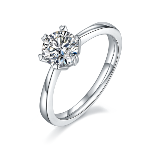 Snowflake Blooming - A Wedding Ring Set With 1-carat Top-quality Moissanite S925 Silver And Platinum-plated Diamond. The Ring Can Be Inspected With A Diamond Pen